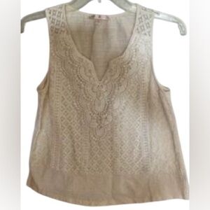 Maurice’s White Lined Lace Top Shirt Size XL